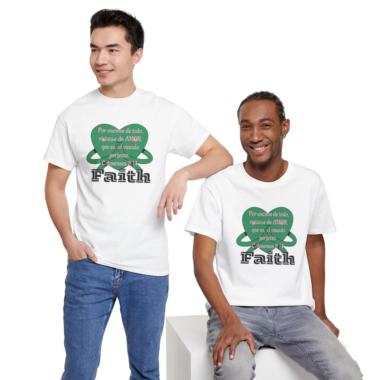 Unisex Heavy Cotton Tee - Fe (Faith), Colosenses 3:14