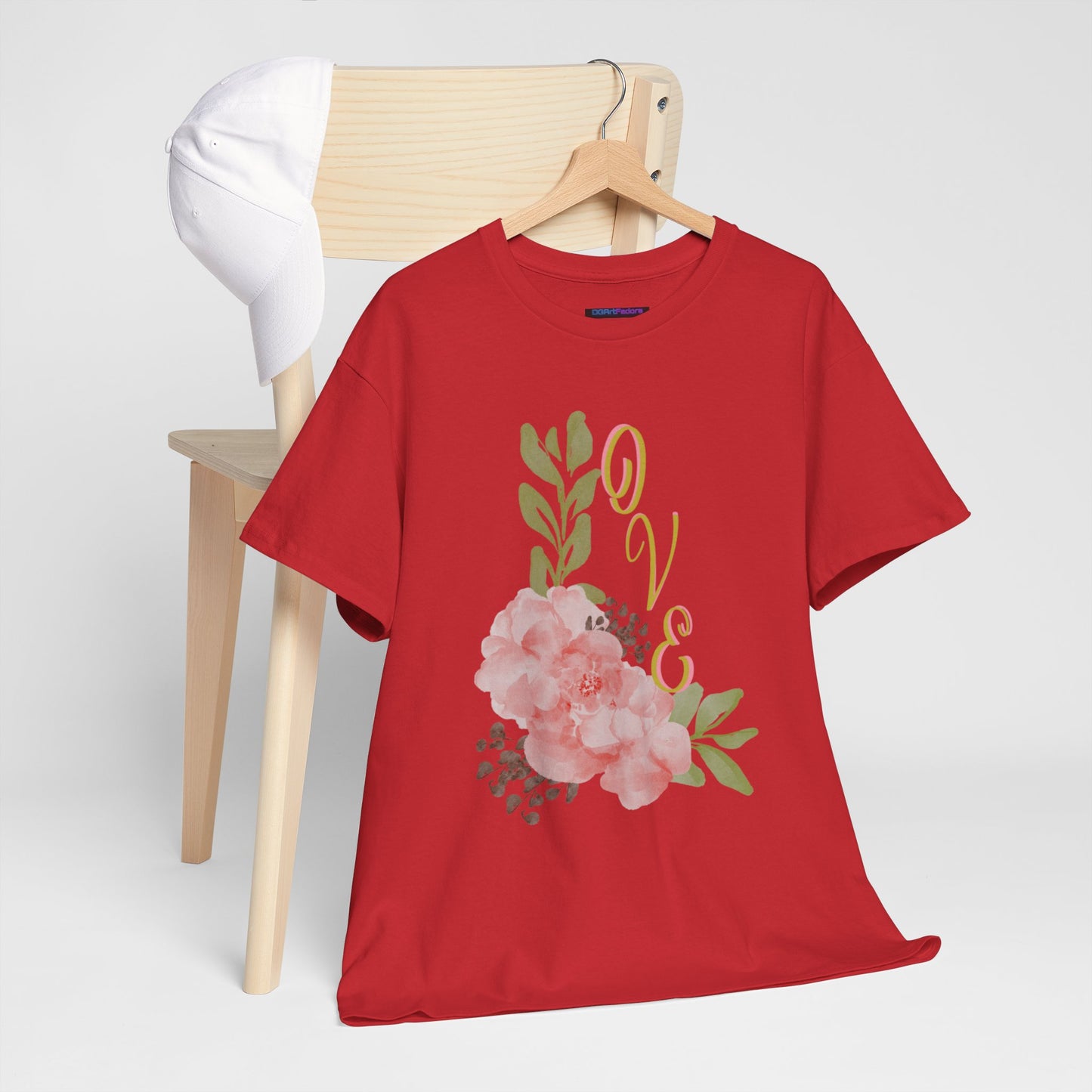 Floral “Love” Design - Unisex Heavy Cotton Tee