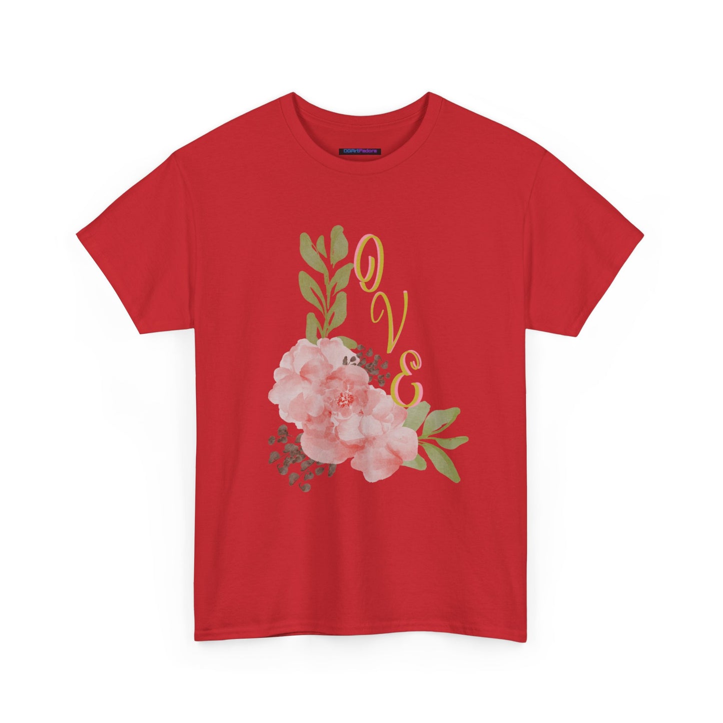 Floral “Love” Design - Unisex Heavy Cotton Tee