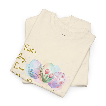 Unisex Heavy Cotton Tee - Easter, Joy, Love, & New Beginnings
