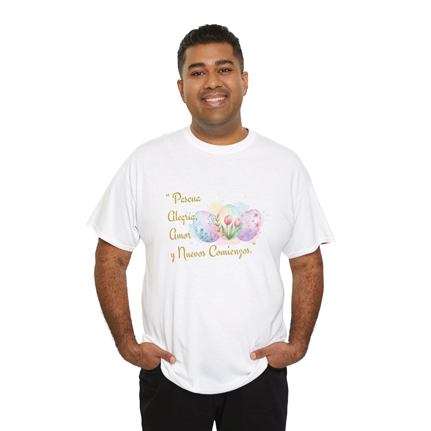 Unisex Heavy Cotton Tee - Easter, Joy, Love, & New Beginnings (Spanish Version)