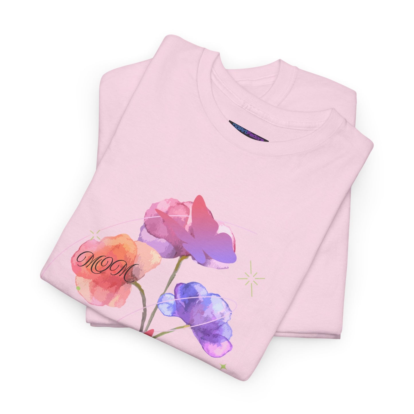 Dreamy Watercolor Flowers & Butterfly - Heavy Cotton Tee