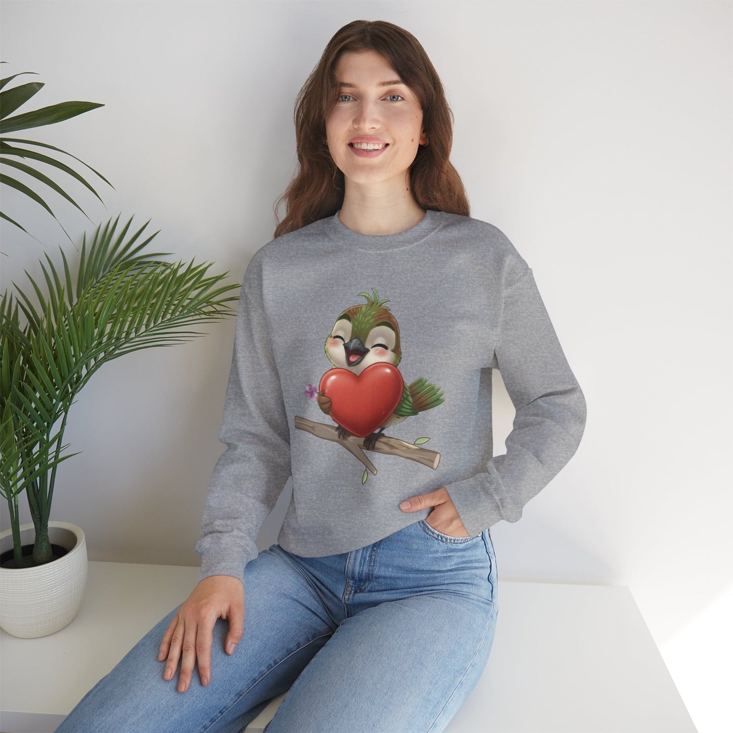 Unisex Heavy Blend Crewneck Sweatshirt Ciguita Hugging a Heart