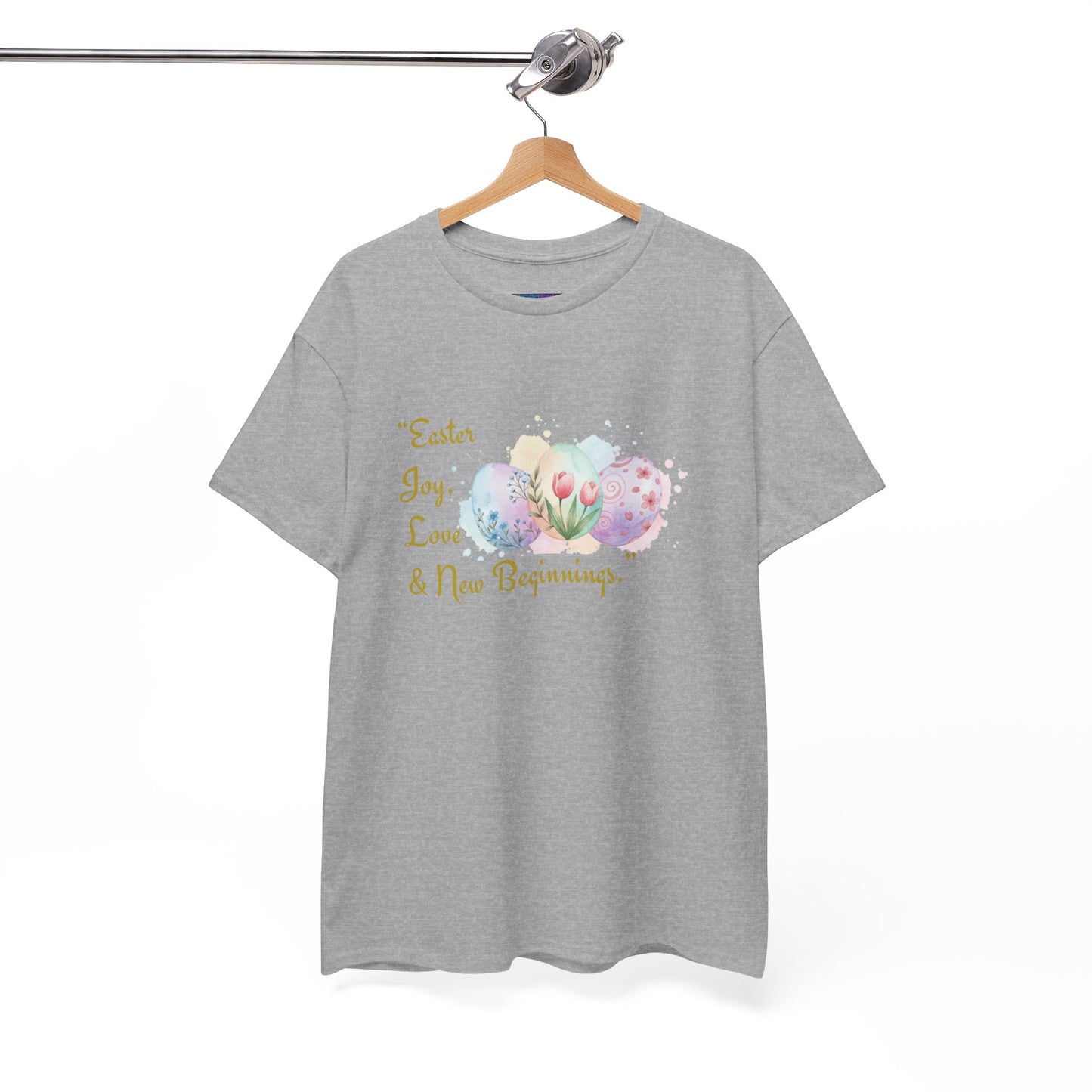 Unisex Heavy Cotton Tee - Easter, Joy, Love, & New Beginnings