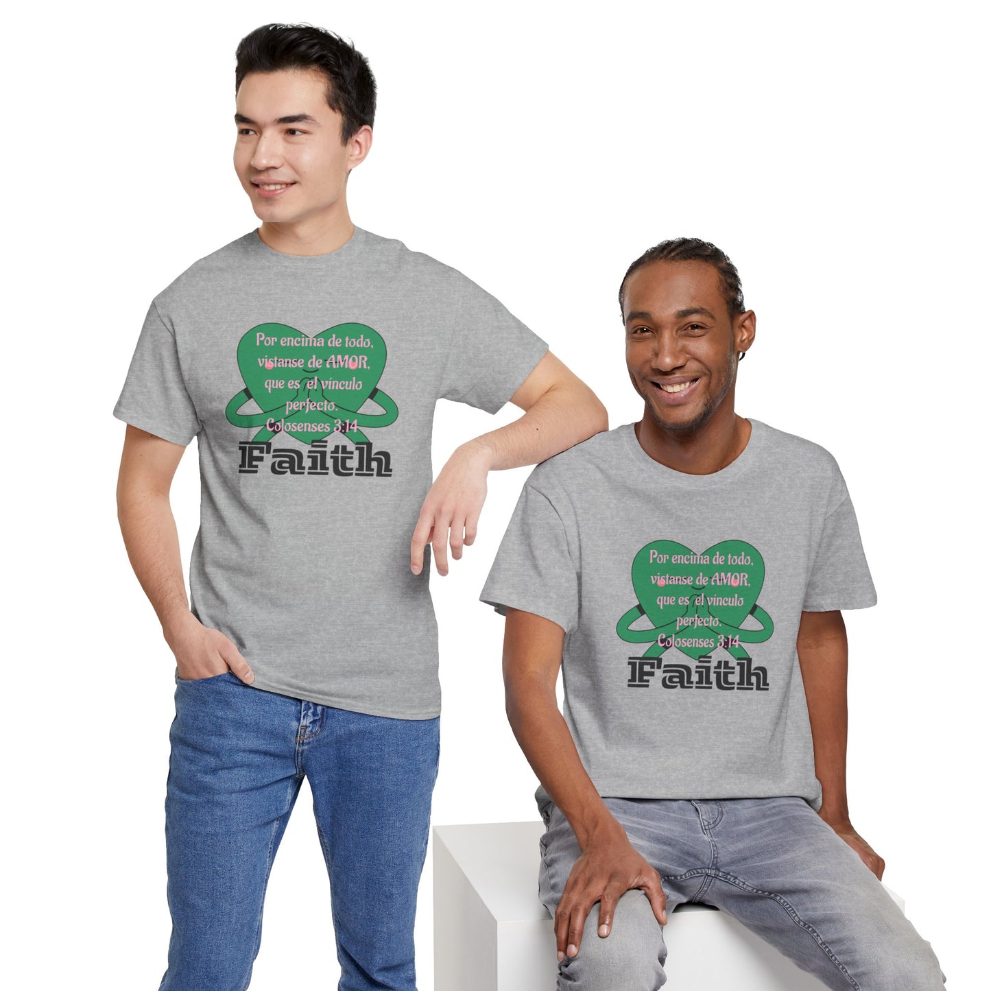 Unisex Heavy Cotton Tee - Fe (Faith), Colosenses 3:14