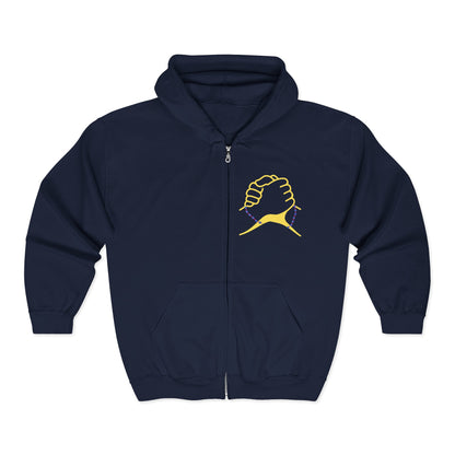 Unisex Heavy Blend Full Zip Hooded Sweatshirt Hand Shake and Friendship Quote