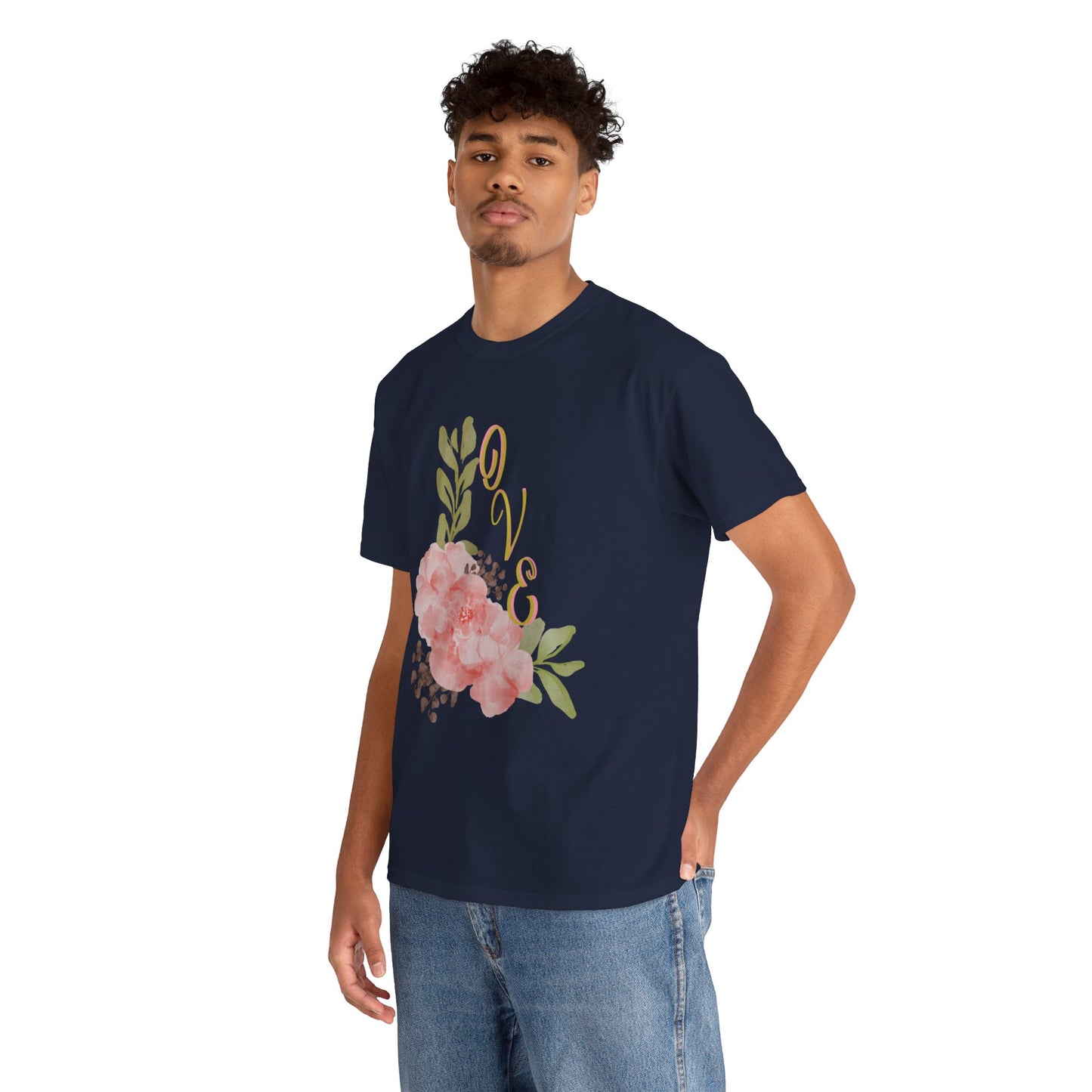 Floral “Love” Design - Unisex Heavy Cotton Tee
