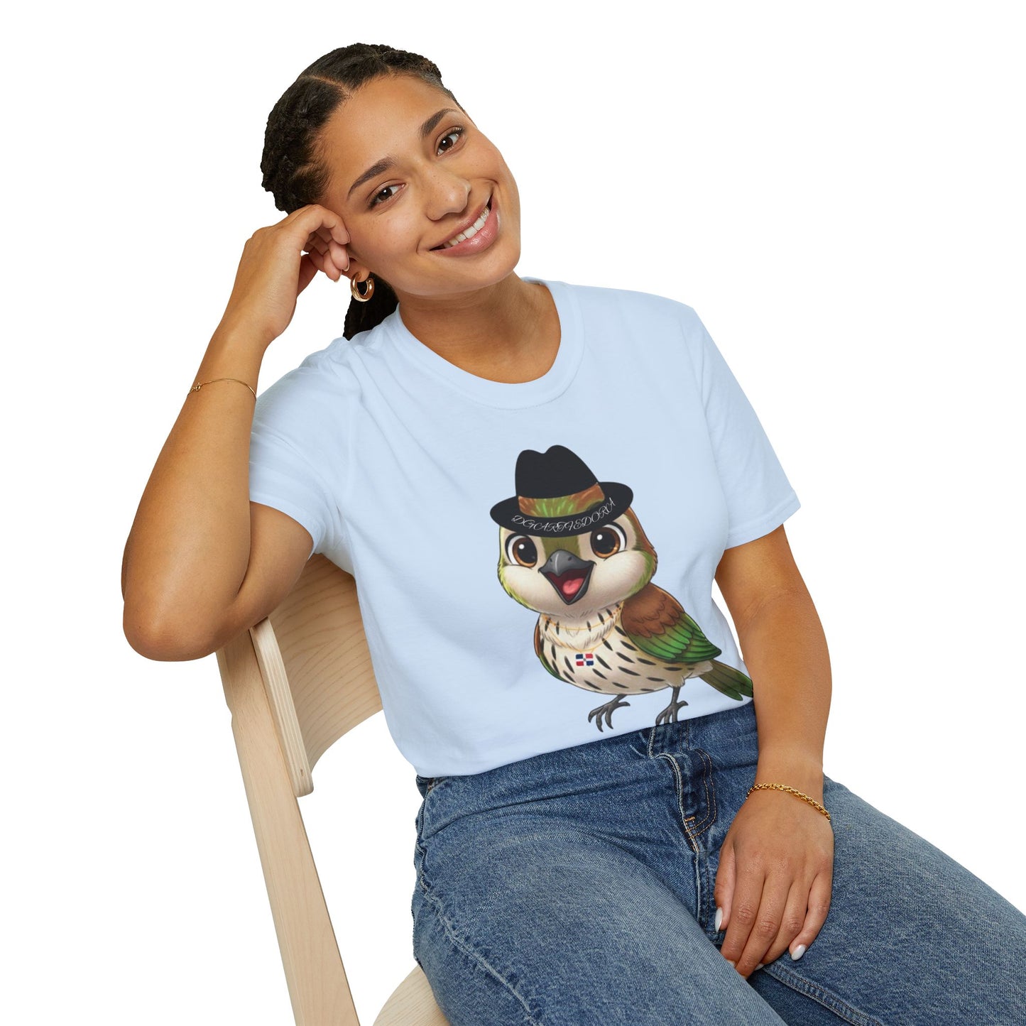 Unisex T-shirt Ciguita the Palmchat with Hat & Chain