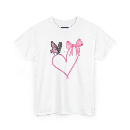 Unisex Heavy Cotton Tee Heart & Butterfly