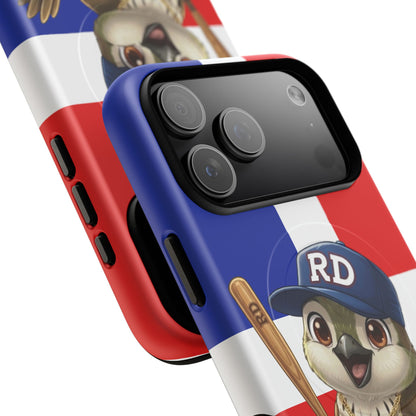 Dominican flag with Cigüa ready for baseball Tough Magnetic Iphone Cases