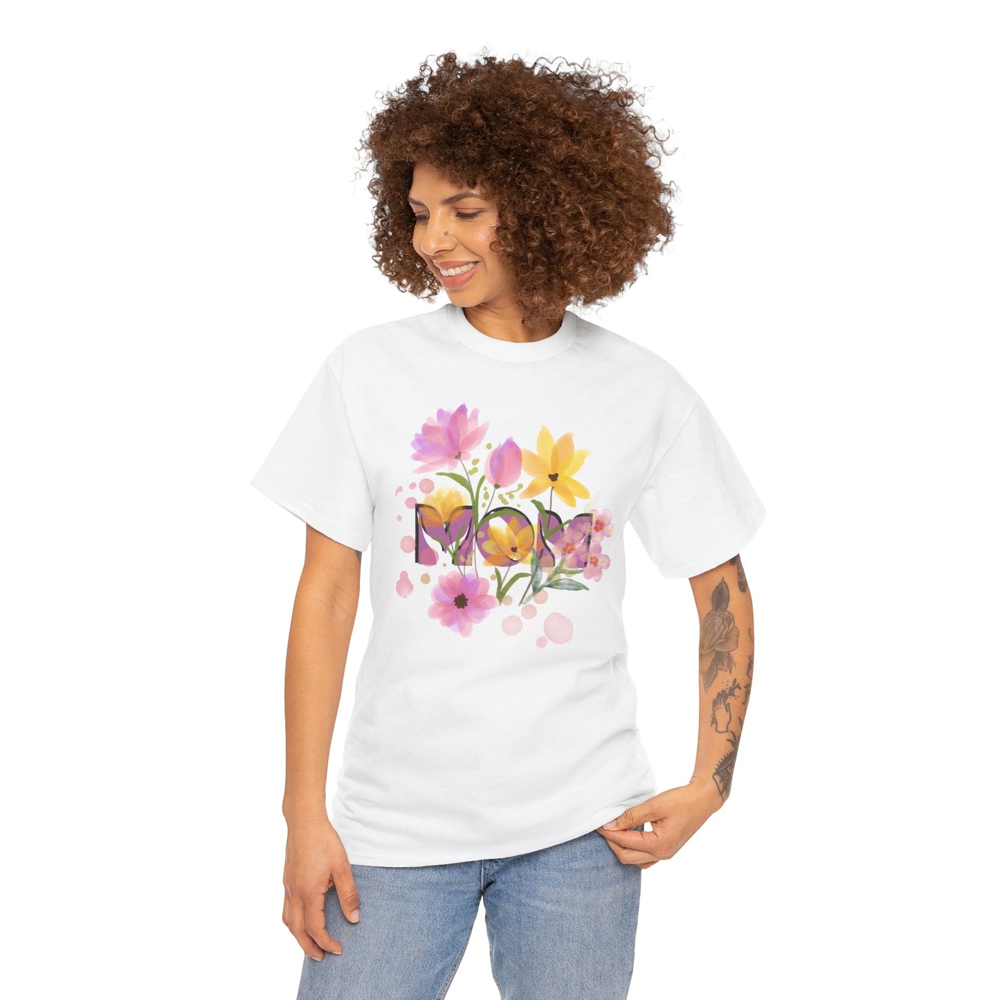 Soft Floral Mom Tribute Design - Heavy Cotton Tee