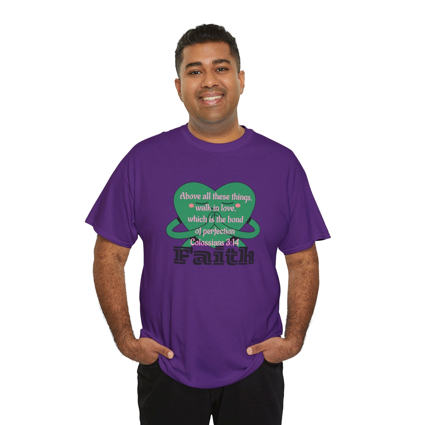 Unisex Heavy Cotton Tee -Faith, Colossians 3:14