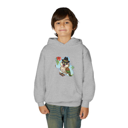 Youth Heavy Blend Hooded Sweatshirt Cigüita the Palmchat