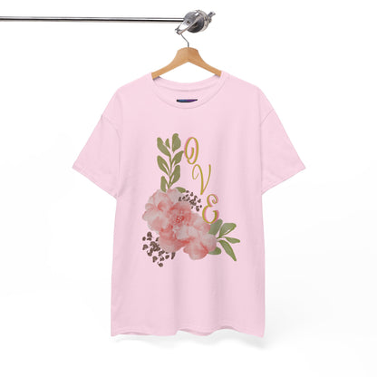 Floral “Love” Design - Unisex Heavy Cotton Tee