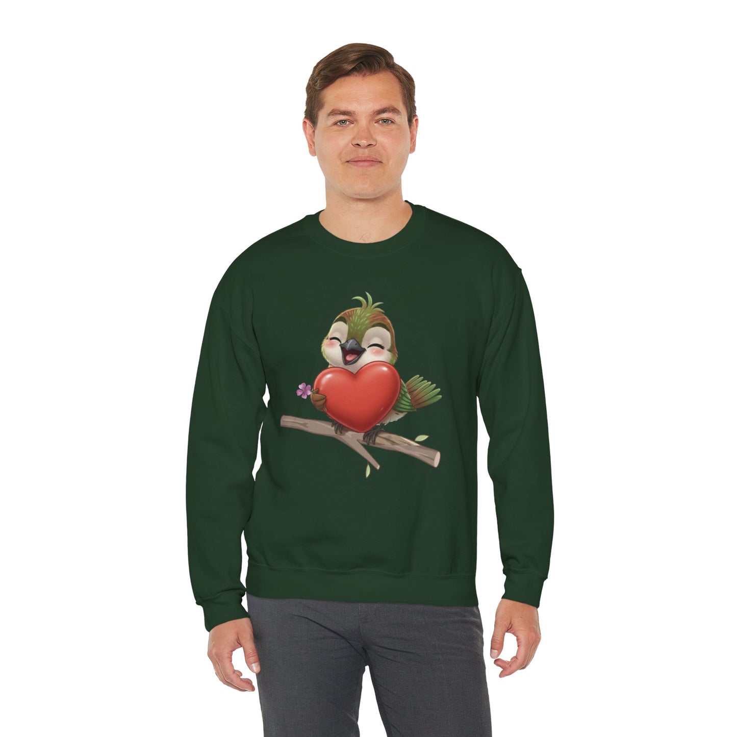 Unisex Heavy Blend Crewneck Sweatshirt Ciguita Hugging a Heart