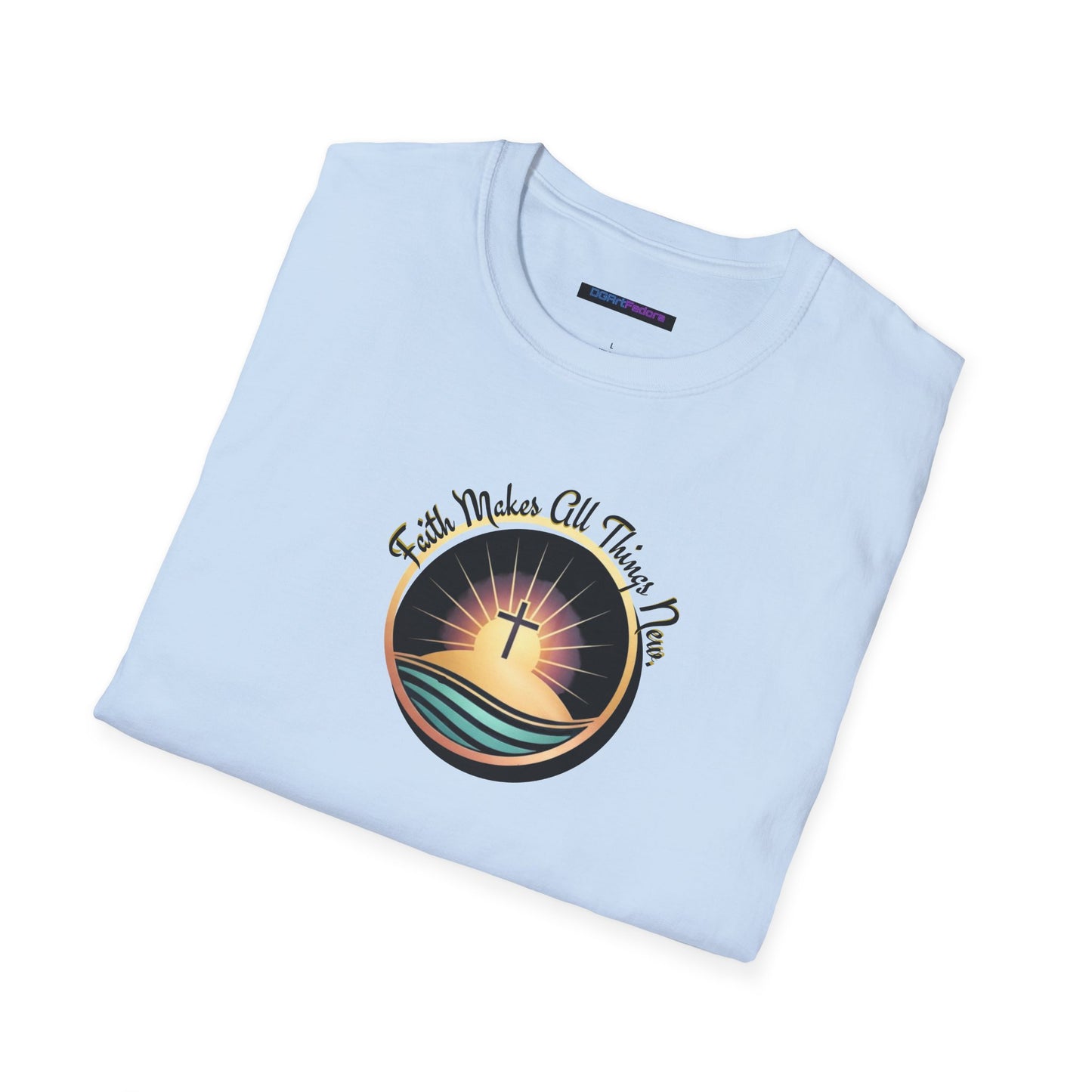Unisex Softstyle T-Shirt - Shining Cross, Faith Makes All Things New
