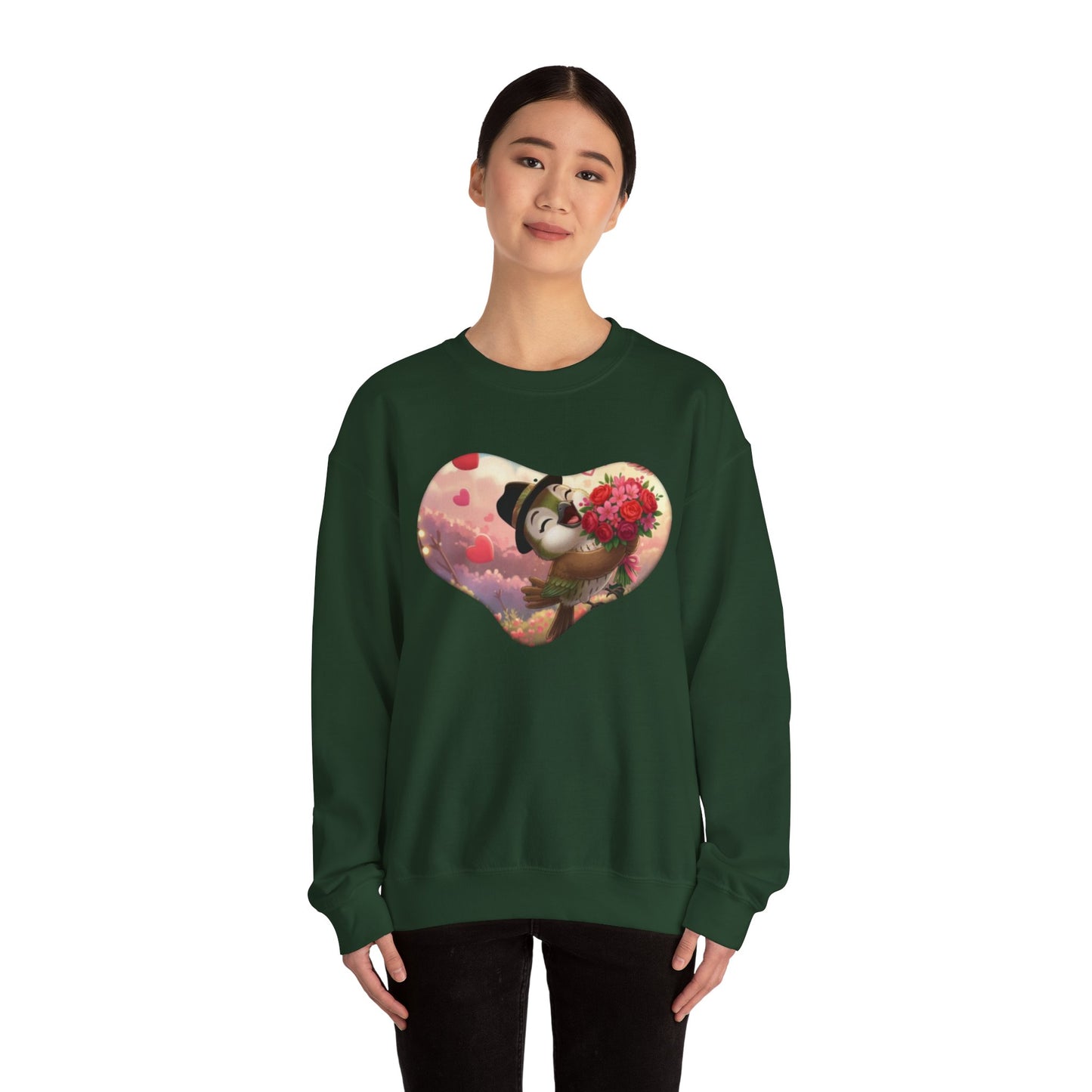 Unisex Heavy Blend Crewneck Sweatshirt San Valentin heart with ciguita.