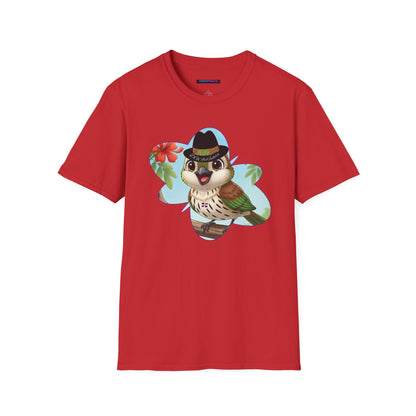 Unisex Softstyle T-Shirt of Ciguita on a Flamboyan Tree