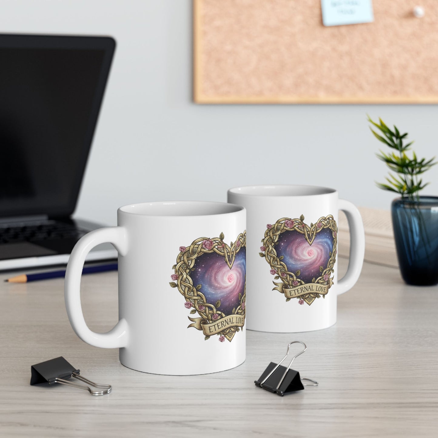 Ceramic Mug, (11oz, 15oz) Infinity Heart on Both Sides