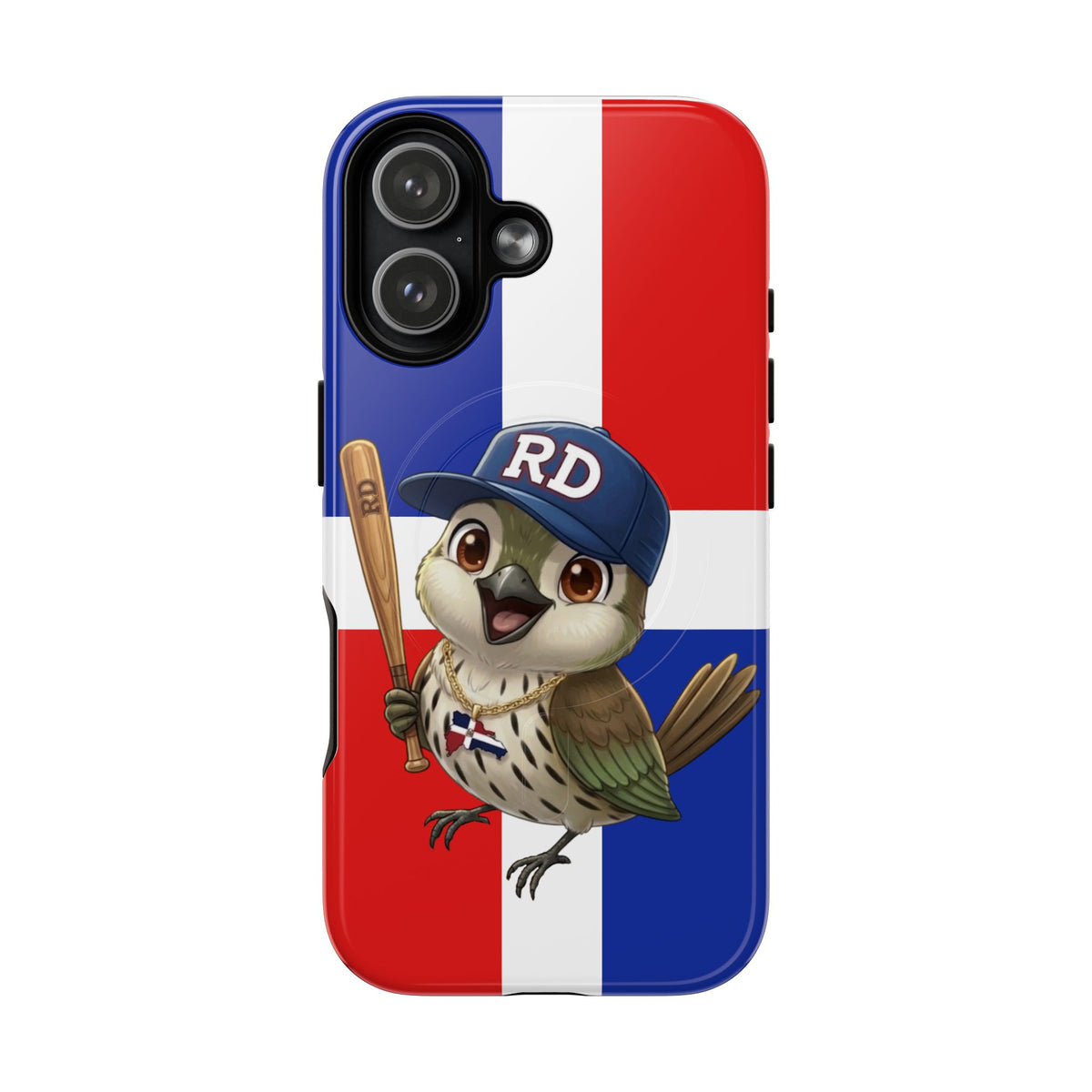 Dominican flag with Cigüa ready for baseball Tough Magnetic Iphone Cases