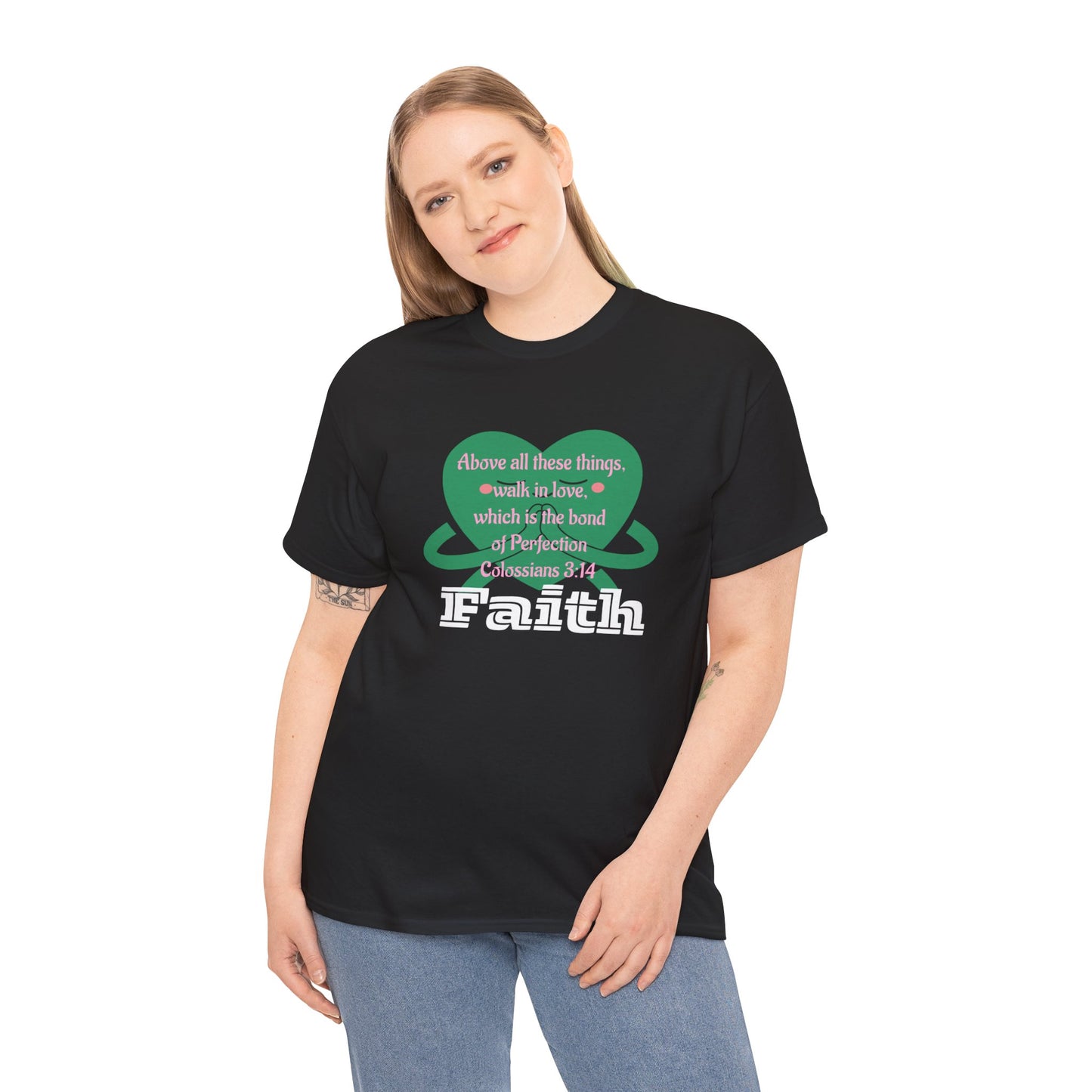 Unisex Heavy Cotton Tee -Faith, Colossians 3:14
