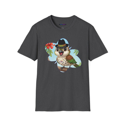 Unisex Softstyle T-Shirt of Ciguita on a Flamboyan Tree