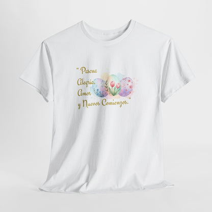 Unisex Heavy Cotton Tee - Easter, Joy, Love, & New Beginnings (Spanish Version)