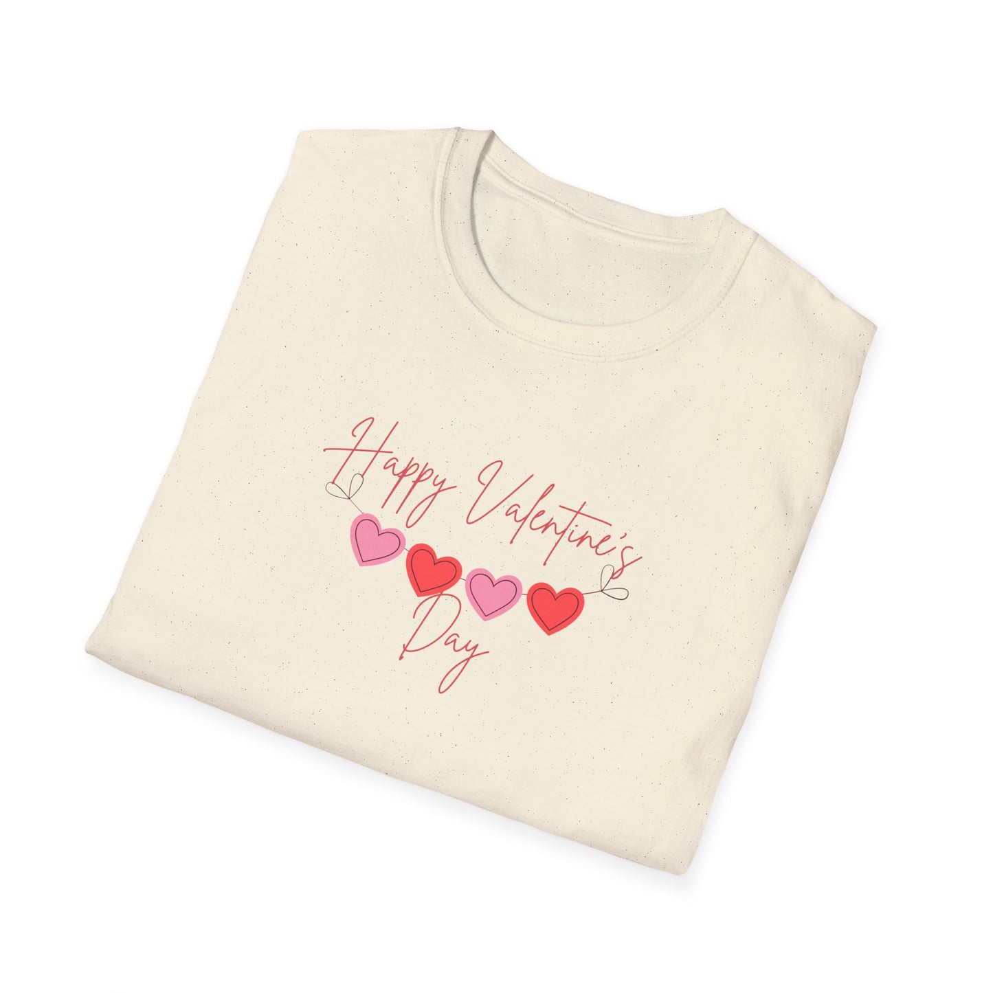 Unisex Softstyle T-Shirt Happy Valentine's Day Four Hearts