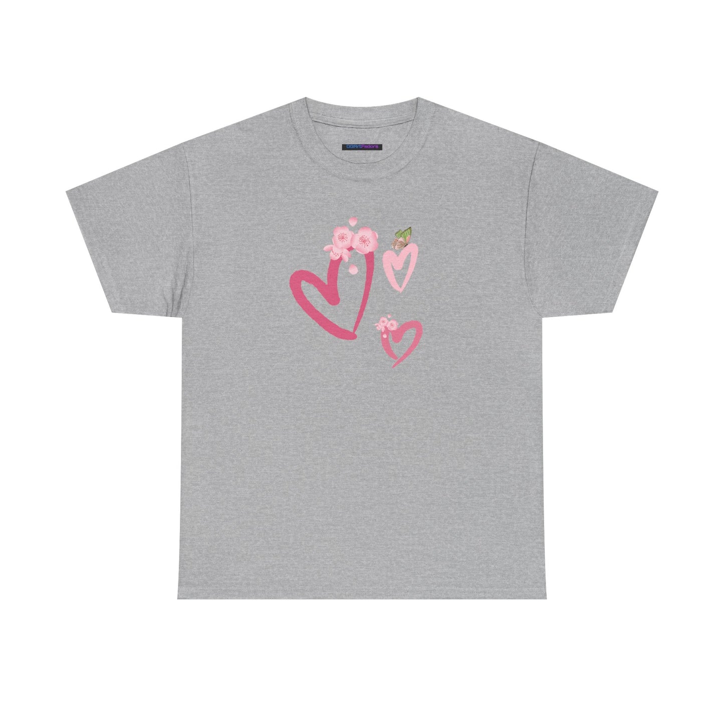 Unisex Heavy Cotton Tee Hearts Adorned