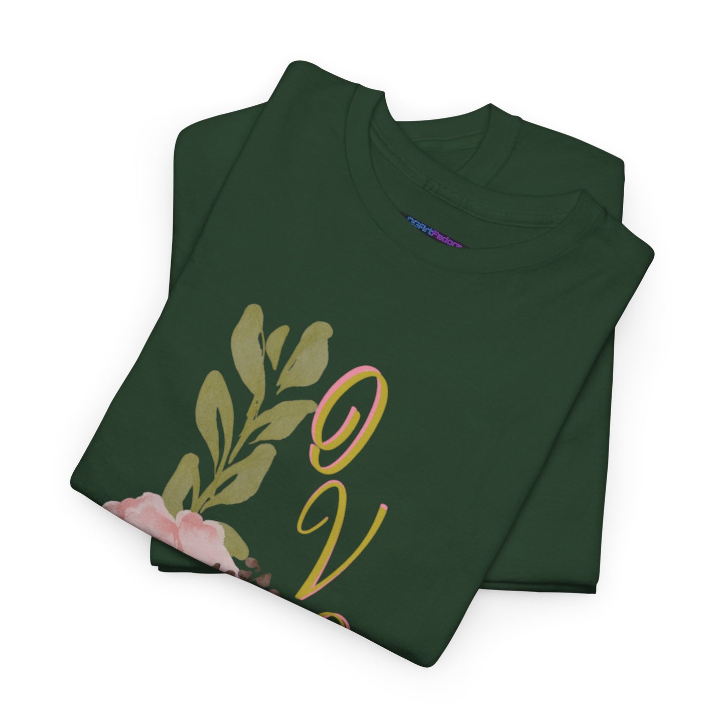 Floral “Love” Design - Unisex Heavy Cotton Tee