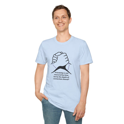 Unisex Softstyle T-Shirt Clasped Hands with Quote of Friendship