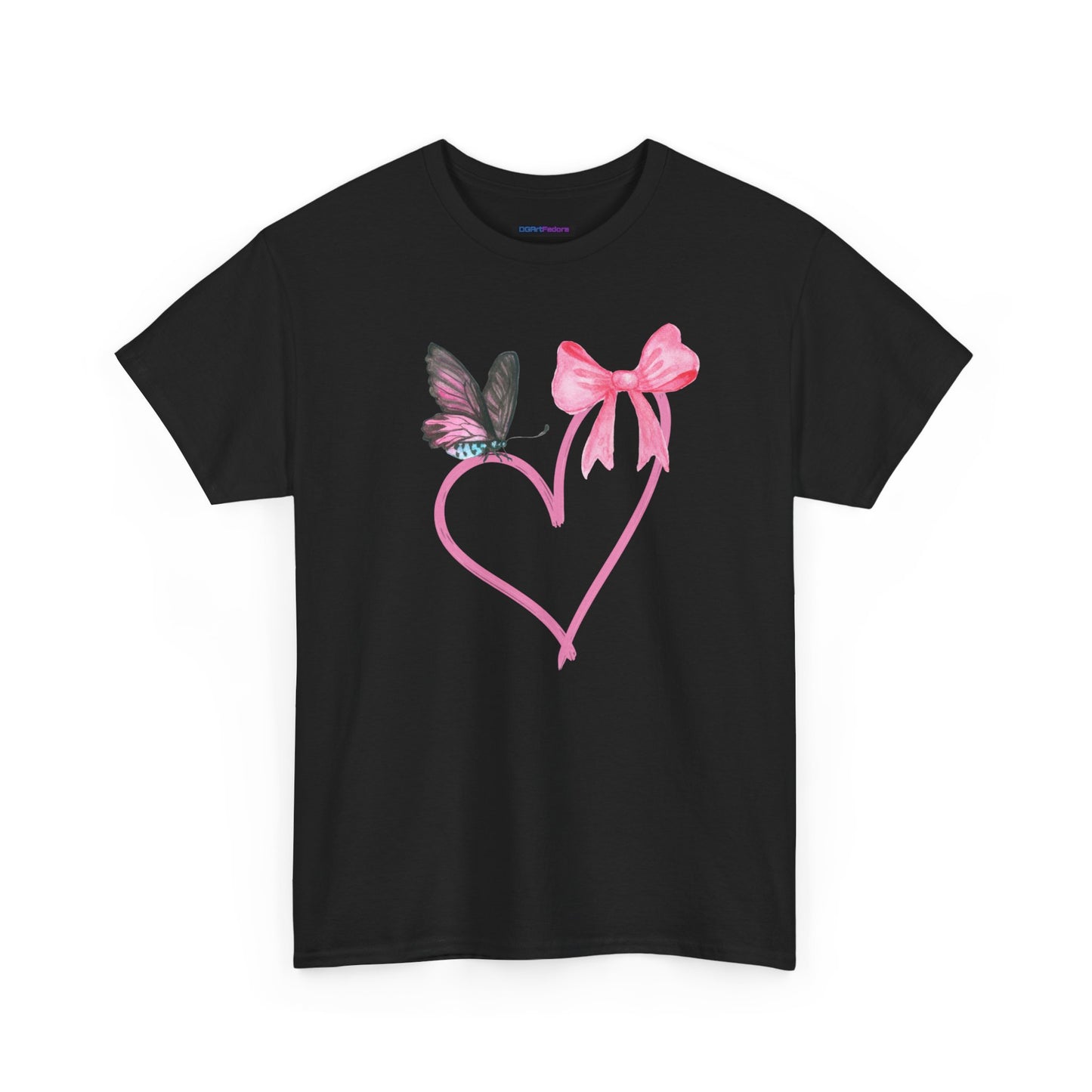 Unisex Heavy Cotton Tee Heart & Butterfly