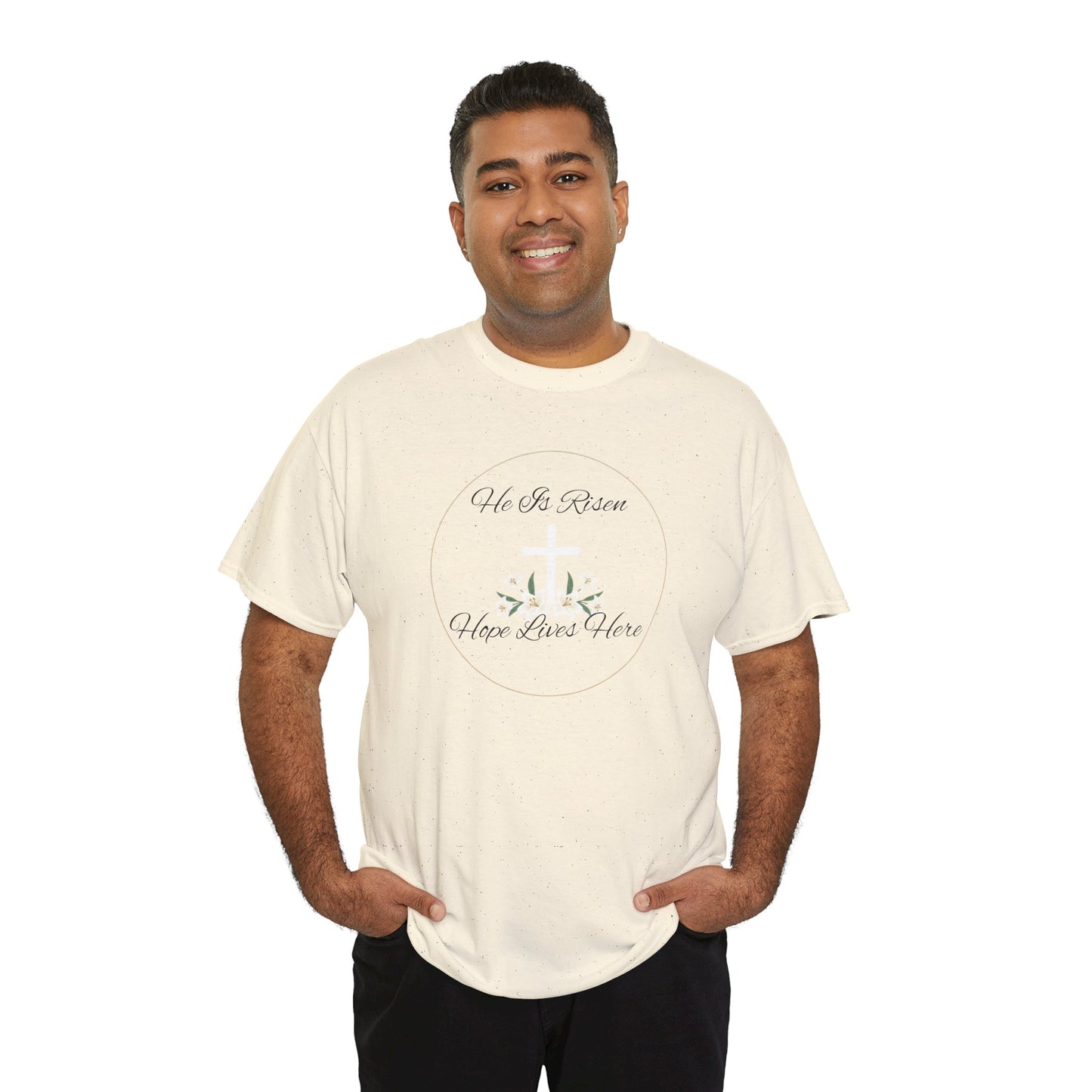 Unisex Heavy Cotton – He is Risen, Hope Lives Here