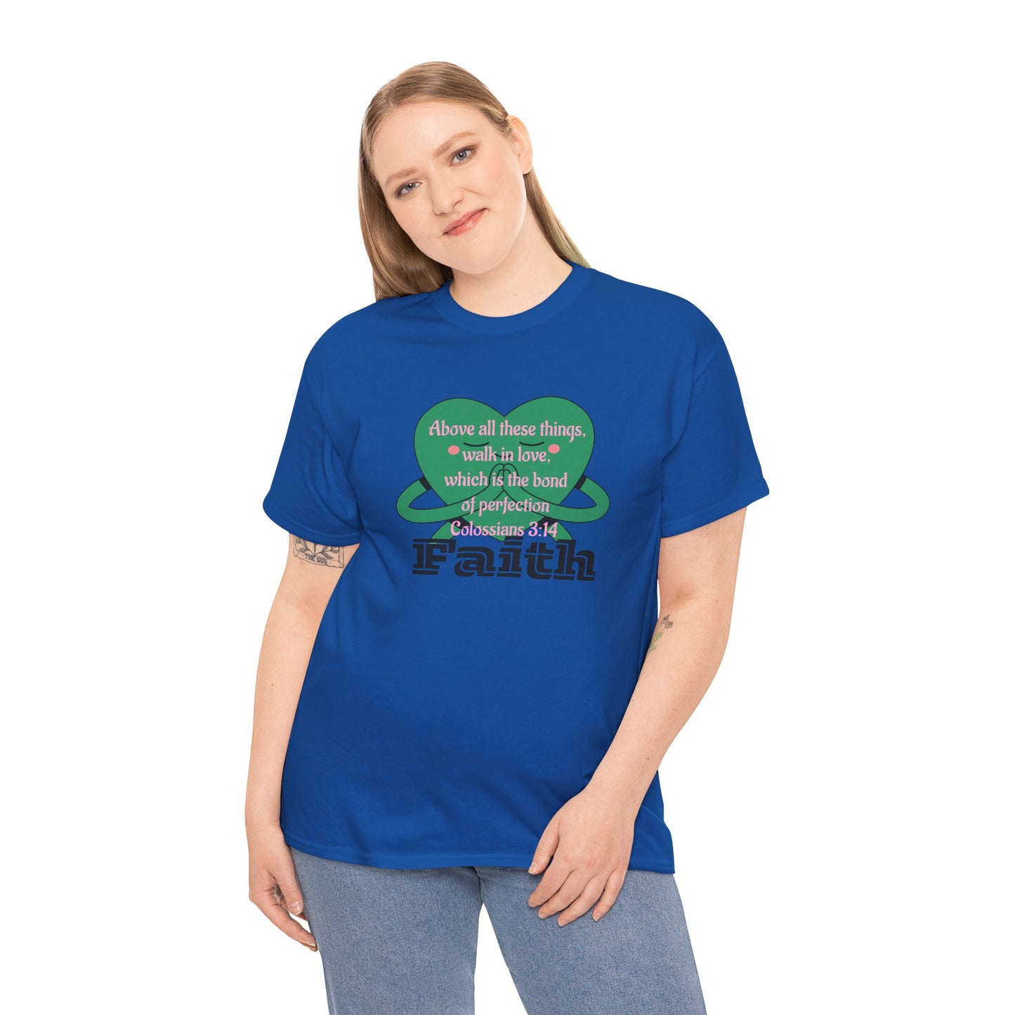 Unisex Heavy Cotton Tee -Faith, Colossians 3:14
