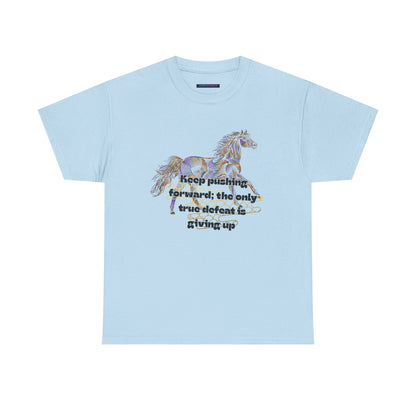 Unisex Heavy Cotton Tee Horse with a Quote Inspiring Success
