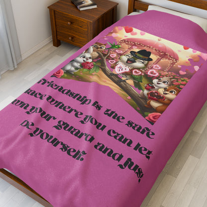 Velveteen Plush Blanket - Be Yourself Friendship