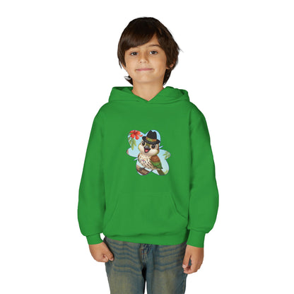 Youth Heavy Blend Hooded Sweatshirt Cigüita the Palmchat