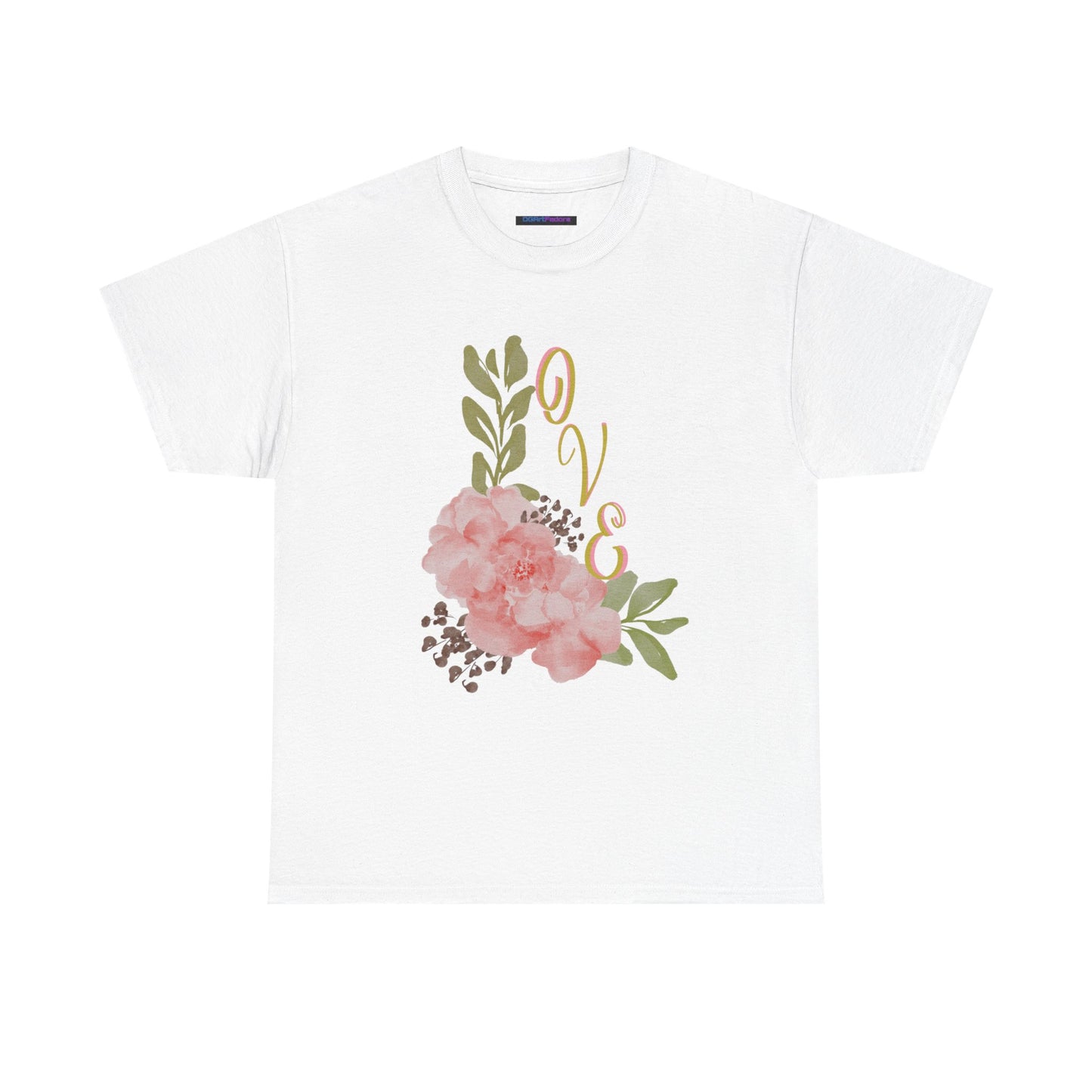 Floral “Love” Design - Unisex Heavy Cotton Tee