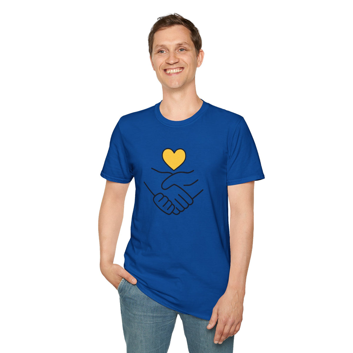 Unisex Softstyle T-Shirt Clasped Hands with Heart
