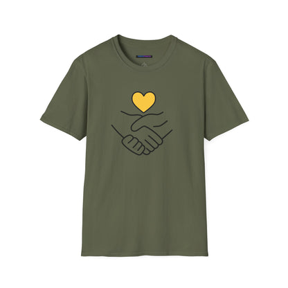 Unisex Softstyle T-Shirt Clasped Hands with Heart