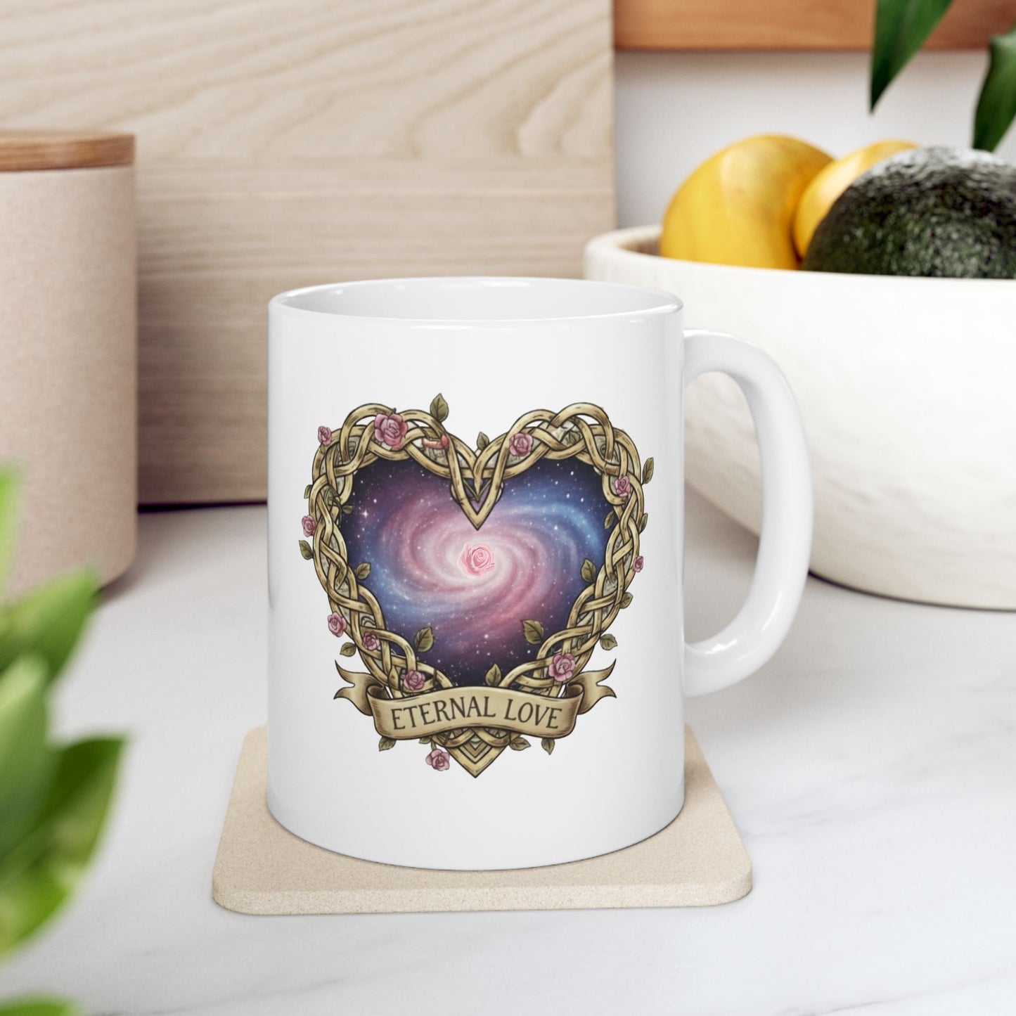 Ceramic Mug, (11oz, 15oz) Infinity Heart on Both Sides