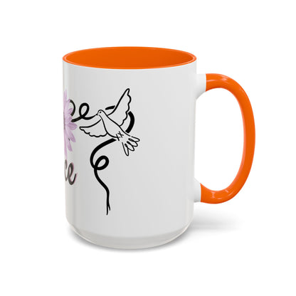 Accent Coffee Mug - Doves with Flower & Peace