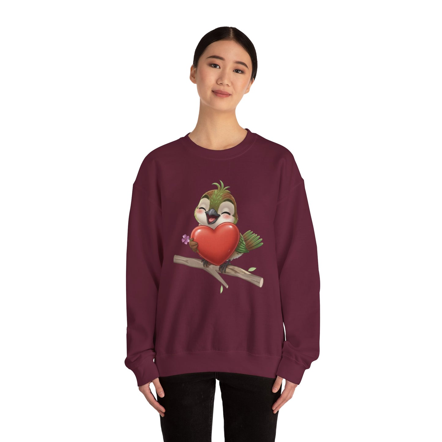 Unisex Heavy Blend Crewneck Sweatshirt Ciguita Hugging a Heart