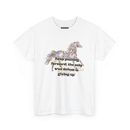 Unisex Heavy Cotton Tee Horse with a Quote Inspiring Success