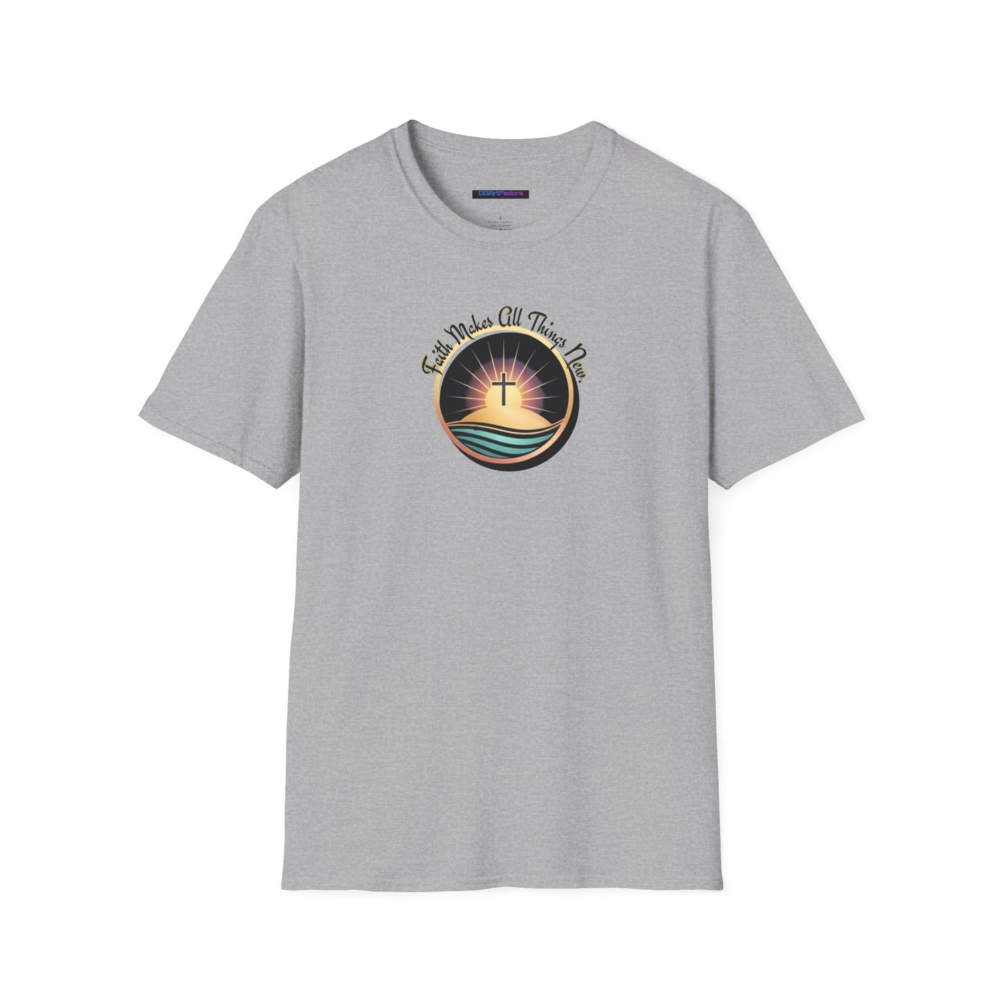 Unisex Softstyle T-Shirt - Shining Cross, Faith Makes All Things New