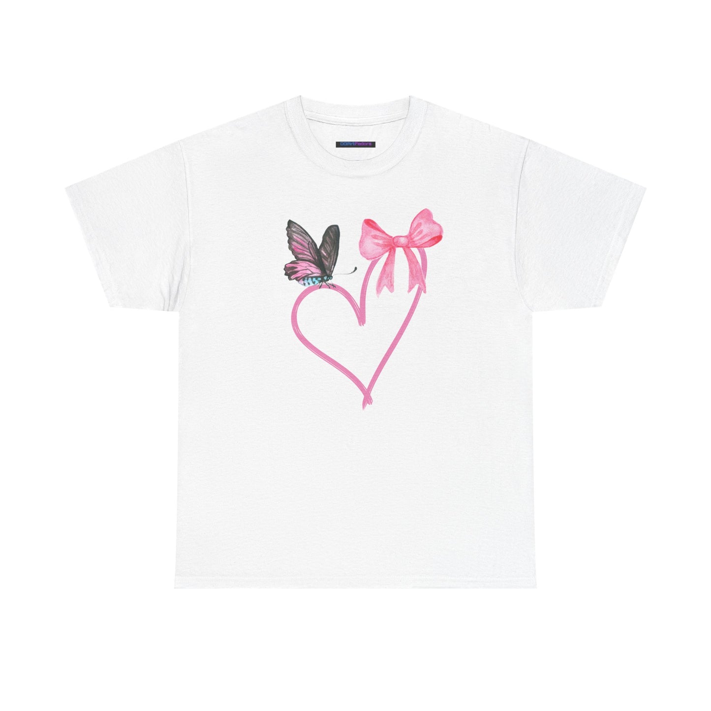 Unisex Heavy Cotton Tee Heart & Butterfly