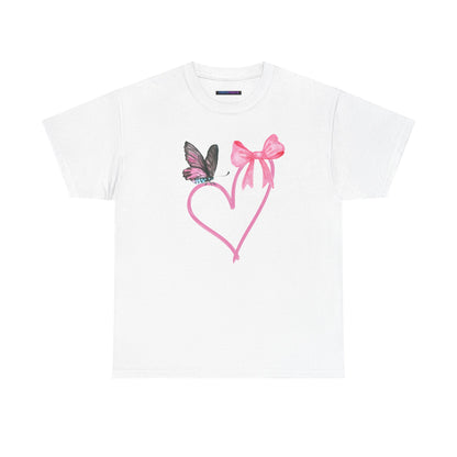 Unisex Heavy Cotton Tee Heart & Butterfly