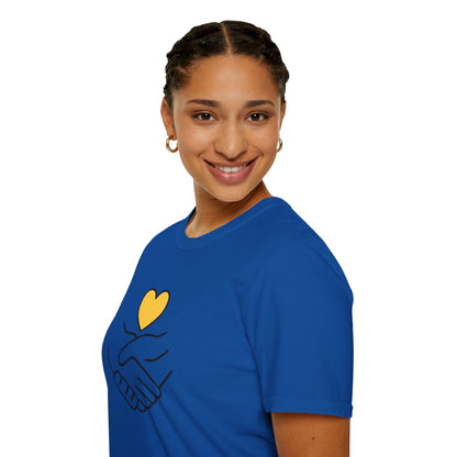 Unisex Softstyle T-Shirt Clasped Hands with Heart