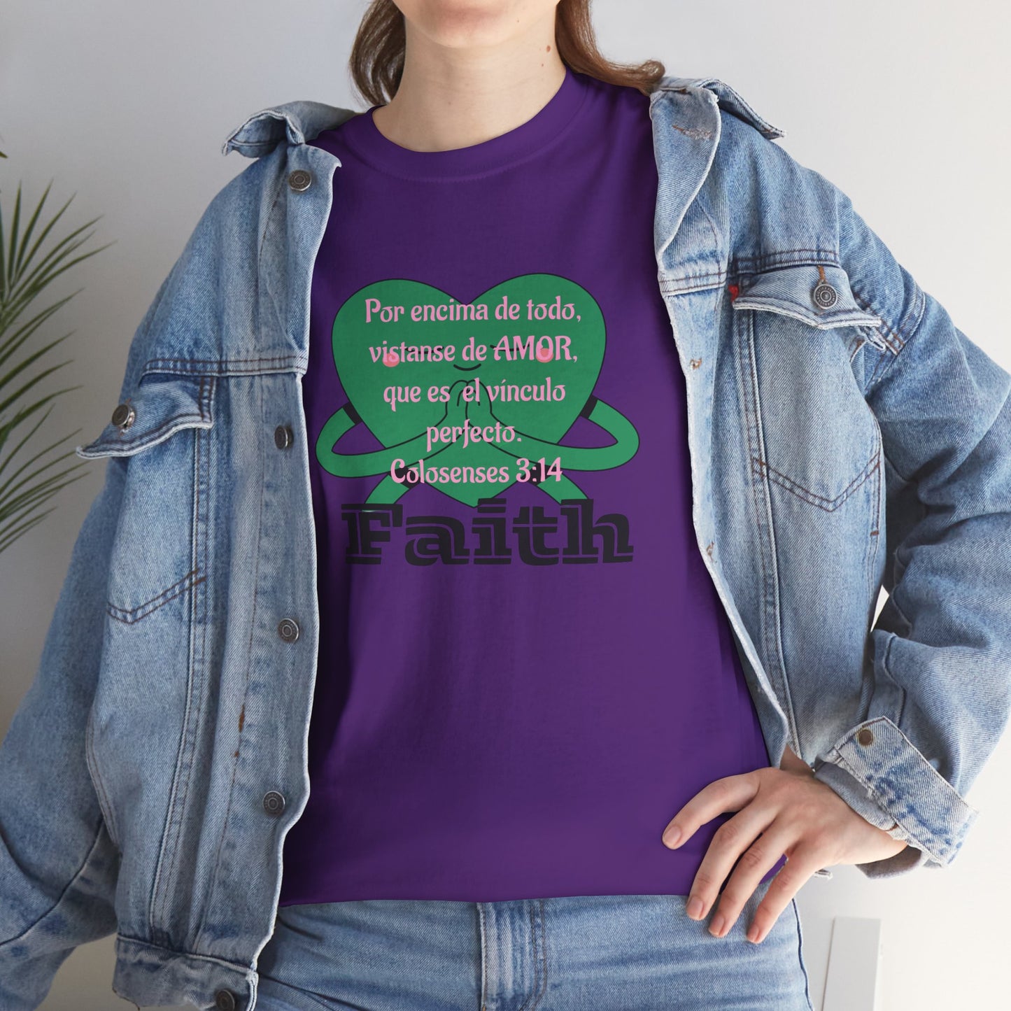Unisex Heavy Cotton Tee - Fe (Faith), Colosenses 3:14