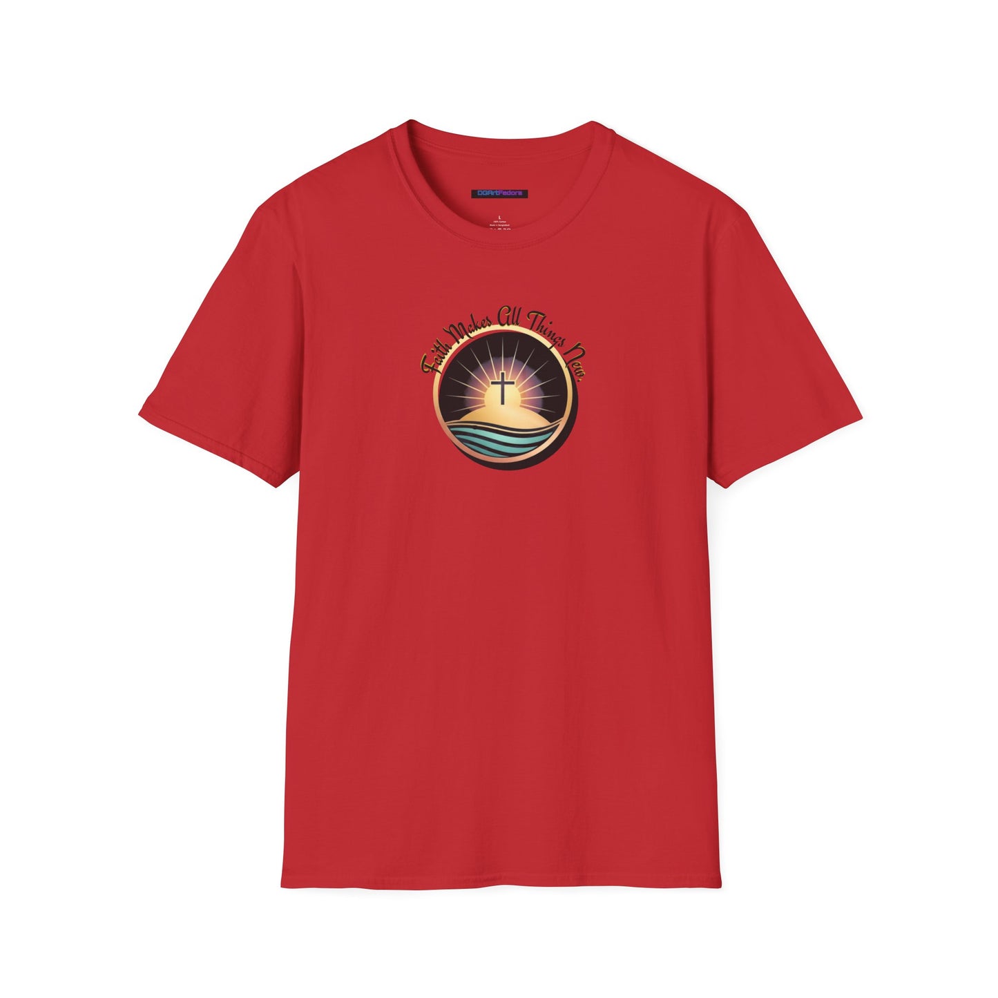 Unisex Softstyle T-Shirt - Shining Cross, Faith Makes All Things New